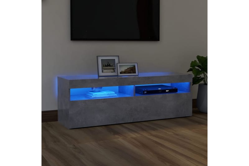 TV-bänk med LED-belysning betonggrå 120x35x40 cm - Grå - Möbler - Tv möbel & mediamöbel - TV bänk & mediabänk