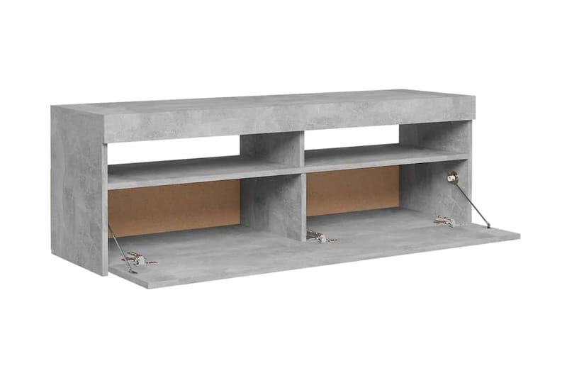 TV-bänk med LED-belysning betonggrå 120x35x40 cm - Grå - Möbler - Tv möbel & mediamöbel - TV bänk & mediabänk
