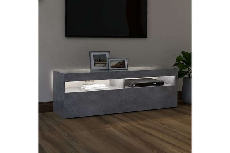 TV-bänk med LED-belysning betonggrå 120x35x40 cm - Grå - Möbler - Tv möbel & mediamöbel - TV bänk & mediabänk