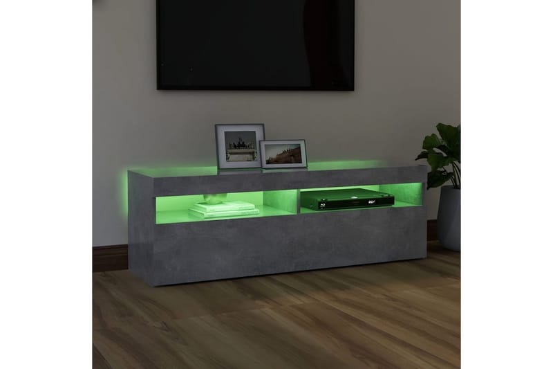 TV-bänk med LED-belysning betonggrå 120x35x40 cm - Grå - Möbler - Tv möbel & mediamöbel - TV bänk & mediabänk