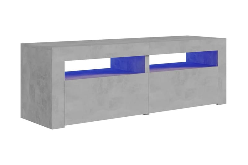 TV-bänk med LED-belysning betonggrå 120x35x40 cm - Grå - Möbler - Tv m�öbel & mediamöbel - TV bänk & mediabänk