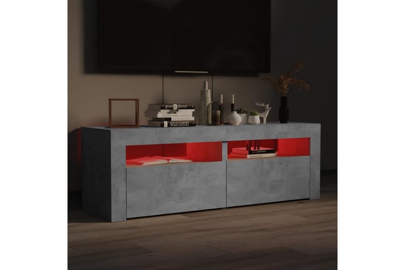TV-bänk med LED-belysning betonggrå 120x35x40 cm - Grå - Möbler - Tv möbel & mediamöbel - TV bänk & mediabänk