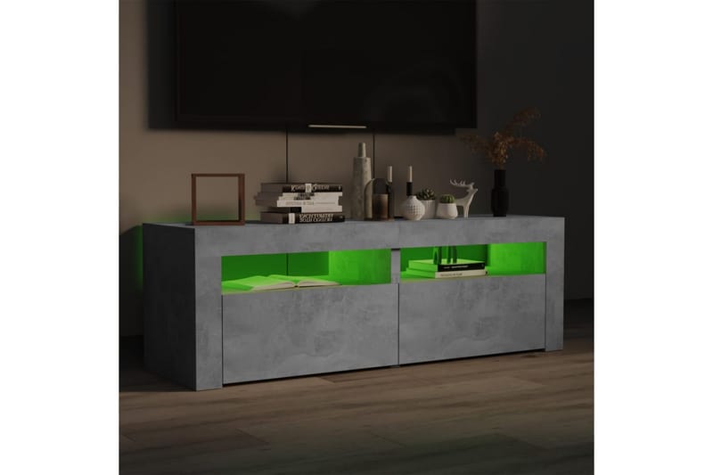 TV-bänk med LED-belysning betonggrå 120x35x40 cm - Grå - Möbler - Tv möbel & mediamöbel - TV bänk & mediabänk
