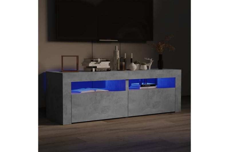 TV-bänk med LED-belysning betonggrå 120x35x40 cm - Grå - Möbler - Tv möbel & mediamöbel - TV bänk & mediabänk