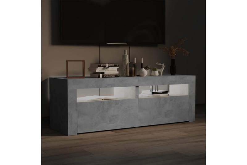 TV-bänk med LED-belysning betonggrå 120x35x40 cm - Grå - Möbler - Tv möbel & mediamöbel - TV bänk & mediabänk
