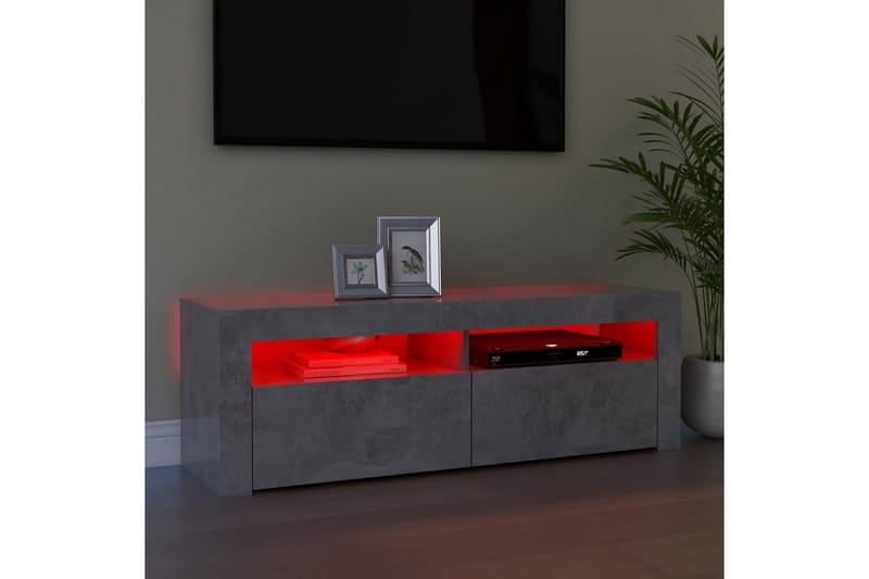 TV-bänk med LED-belysning betonggrå 120x35x40 cm - Grå - Möbler - Tv möbel & mediamöbel - TV bänk & mediabänk