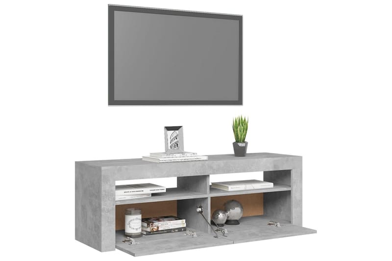 TV-bänk med LED-belysning betonggrå 120x35x40 cm - Grå - Möbler - Tv möbel & mediamöbel - TV bänk & mediabänk