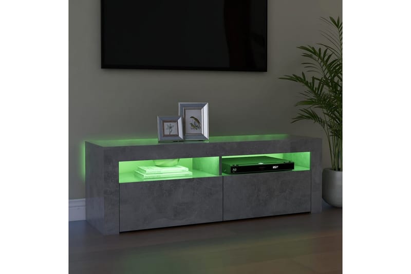 TV-bänk med LED-belysning betonggrå 120x35x40 cm - Grå - Möbler - Tv möbel & mediamöbel - TV bänk & mediabänk