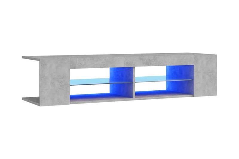 TV-bänk med LED-belysning betonggrå 135x39x30 cm - Grå - Möbler - Tv möbel & mediamöbel - TV bänk & mediabänk