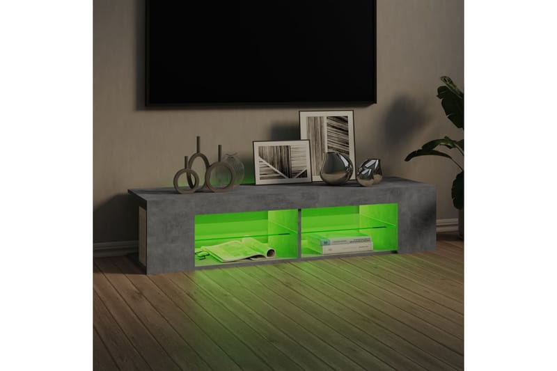 TV-bänk med LED-belysning betonggrå 135x39x30 cm - Grå - Möbler - Tv möbel & mediamöbel - TV bänk & mediabänk