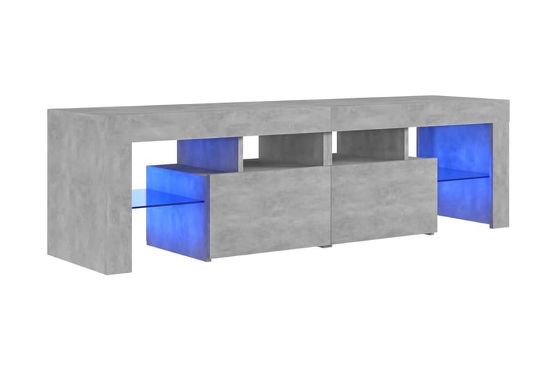 TV-bänk med LED-belysning betonggrå 140x35x40 cm - Grå - Möbler - Tv möbel & mediamöbel - TV bänk & mediabänk