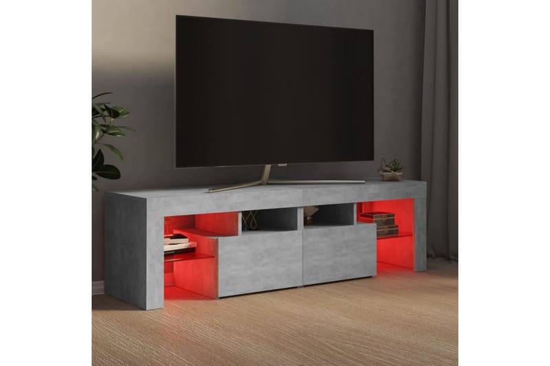 TV-bänk med LED-belysning betonggrå 140x35x40 cm - Grå - Möbler - Tv möbel & mediamöbel - TV bänk & mediabänk