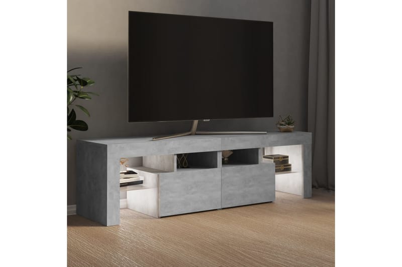 TV-bänk med LED-belysning betonggrå 140x35x40 cm - Grå - Möbler - Tv möbel & mediamöbel - TV bänk & mediabänk