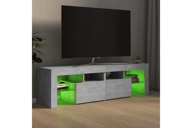 TV-bänk med LED-belysning betonggrå 140x35x40 cm - Grå - Möbler - Tv möbel & mediamöbel - TV bänk & mediabänk