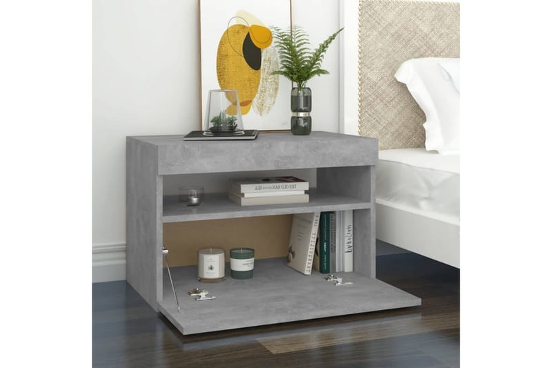 TV-bänk med LED-belysning betonggrå 60x35x40 cm - Grå - Möbler - Tv möbel & mediamöbel - TV bänk & mediabänk