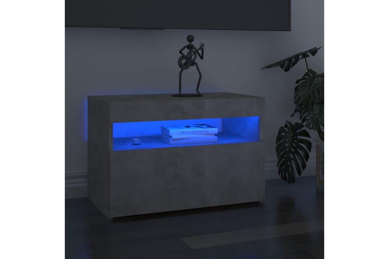 TV-bänk med LED-belysning betonggrå 60x35x40 cm - Grå - Möbler - Tv möbel & mediamöbel - TV bänk & mediabänk