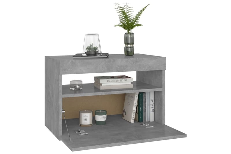 TV-bänk med LED-belysning betonggrå 60x35x40 cm - Grå - Möbler - Tv möbel & mediamöbel - TV bänk & mediabänk