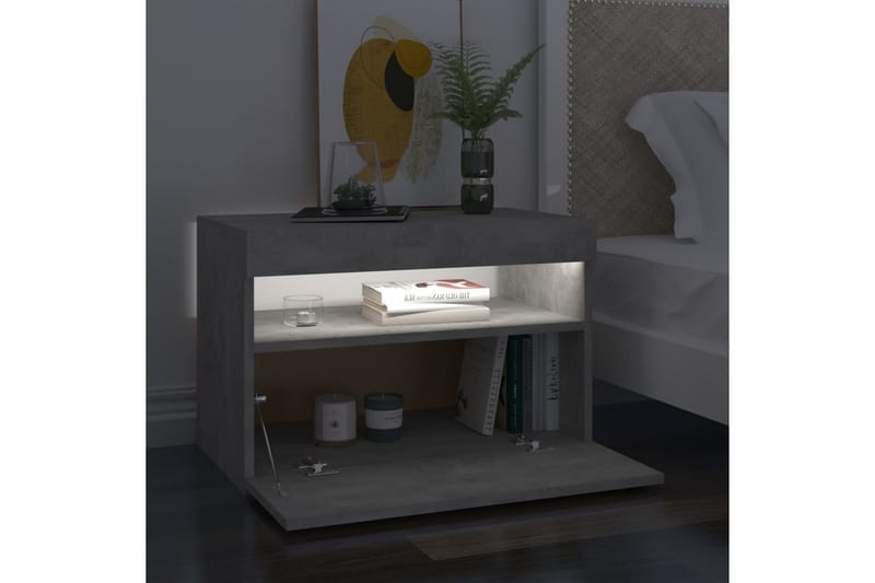TV-bänk med LED-belysning betonggrå 60x35x40 cm - Grå - Möbler - Tv möbel & mediamöbel - TV bänk & mediabänk