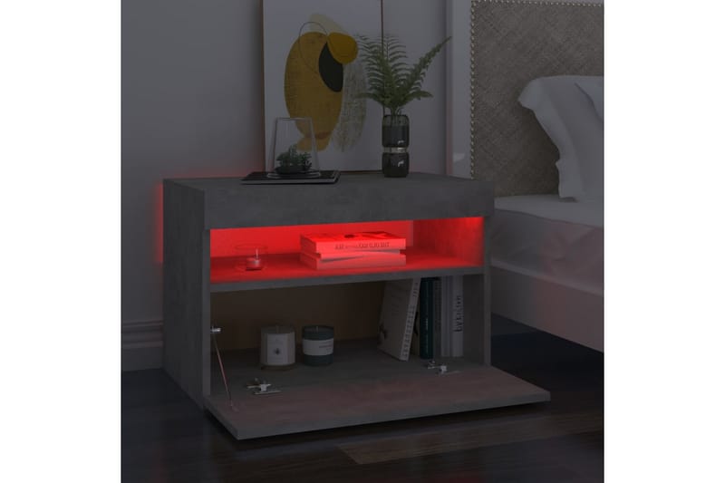 TV-bänk med LED-belysning betonggrå 60x35x40 cm - Grå - Möbler - Tv möbel & mediamöbel - TV bänk & mediabänk