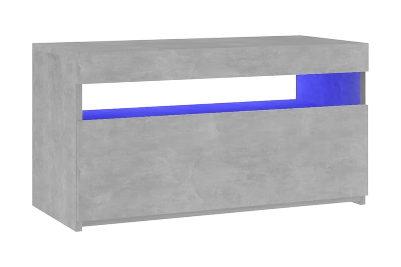 Tv-bänk med LED-belysning betonggrå 75x35x40 cm - Grå - Möbler - Tv möbel & mediamöbel - TV bänk & mediabänk