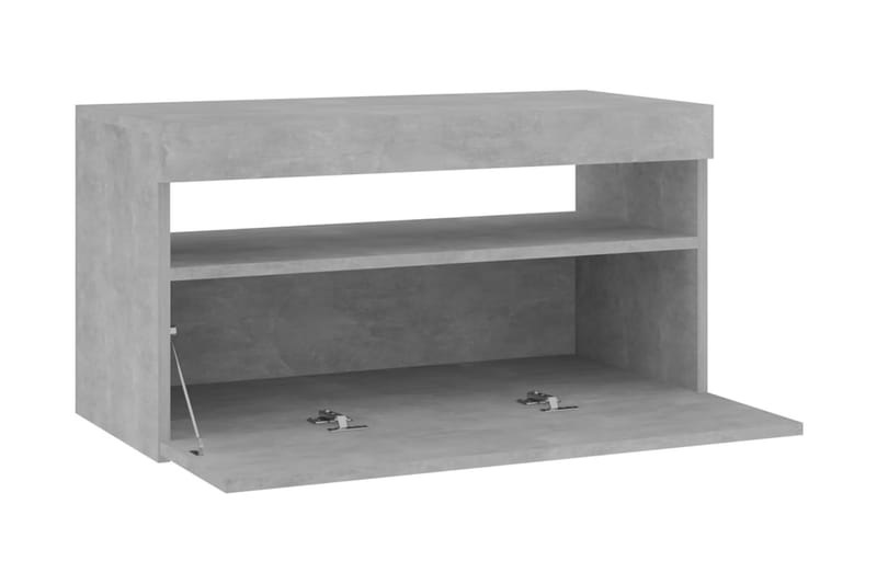 Tv-bänk med LED-belysning betonggrå 75x35x40 cm - Grå - Möbler - Tv möbel & mediamöbel - TV bänk & mediabänk