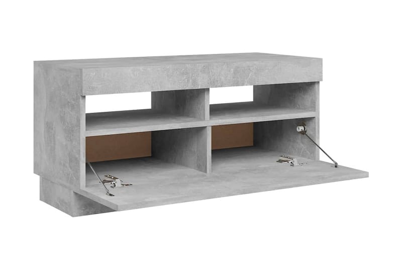 TV-bänk med LED-belysning betonggrå 80x35x40 cm - Grå - Möbler - Tv möbel & mediamöbel - TV bänk & mediabänk