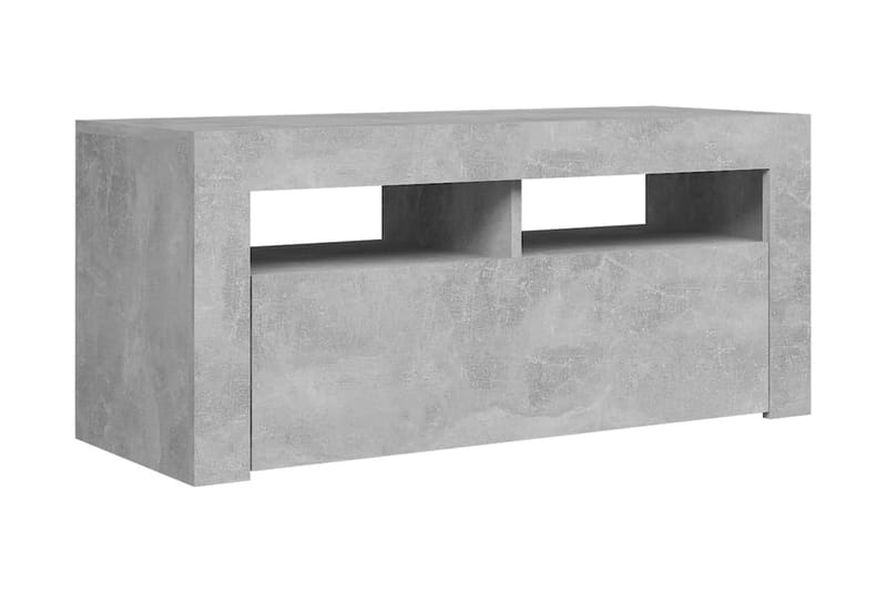 TV-bänk med LED-belysning betonggrå 90x35x40 cm - Grå - Möbler - Tv möbel & mediamöbel - TV bänk & mediabänk