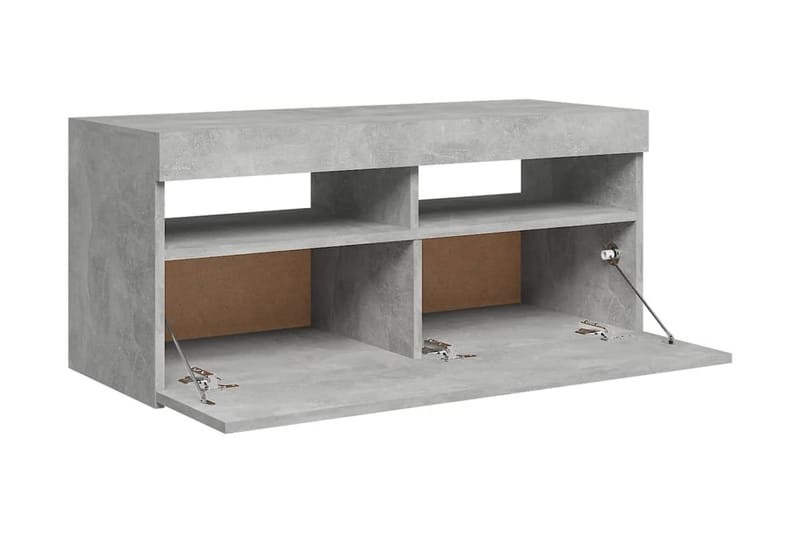 TV-bänk med LED-belysning betonggrå 90x35x40 cm - Grå - Möbler - Tv möbel & mediamöbel - TV bänk & mediabänk