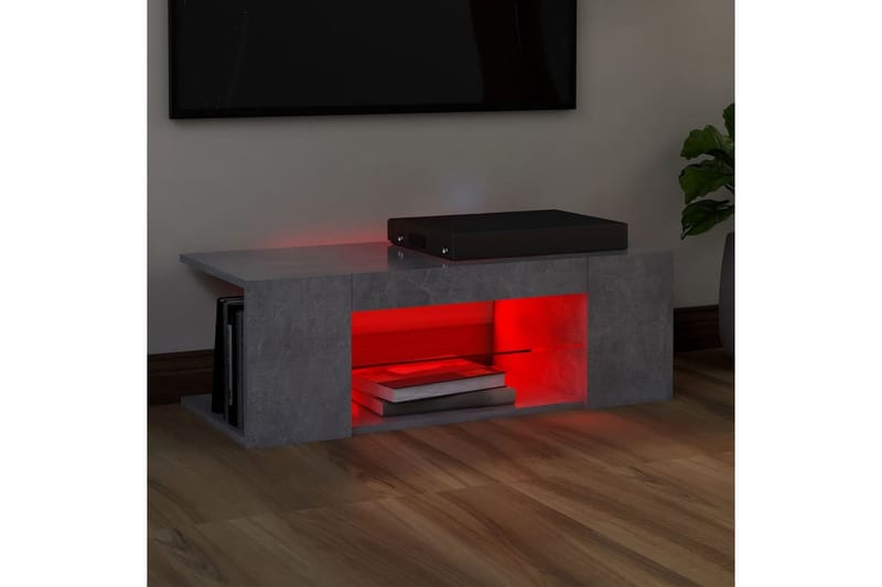 TV-bänk med LED-belysning betonggrå 90x39x30 cm - Grå - Möbler - Tv möbel & mediamöbel - TV bänk & mediabänk