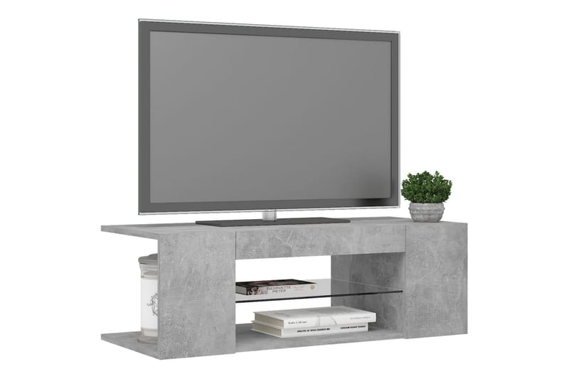 TV-bänk med LED-belysning betonggrå 90x39x30 cm - Grå - Möbler - Tv möbel & mediamöbel - TV bänk & mediabänk