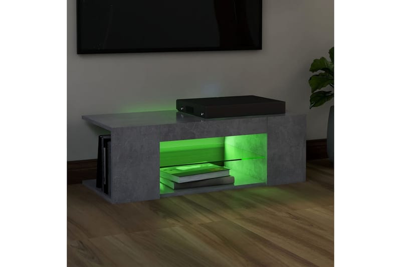 TV-bänk med LED-belysning betonggrå 90x39x30 cm - Grå - Möbler - Tv möbel & mediamöbel - TV bänk & mediabänk
