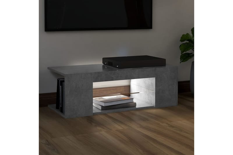 TV-bänk med LED-belysning betonggrå 90x39x30 cm - Grå - Möbler - Tv möbel & mediamöbel - TV bänk & mediabänk