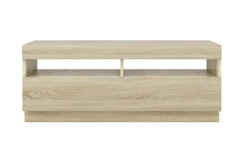 TV-b�änk med LED-belysning sonoma-ek 100x35x40 cm - Brun - Möbler - Tv möbel & mediamöbel - TV bänk & mediabänk