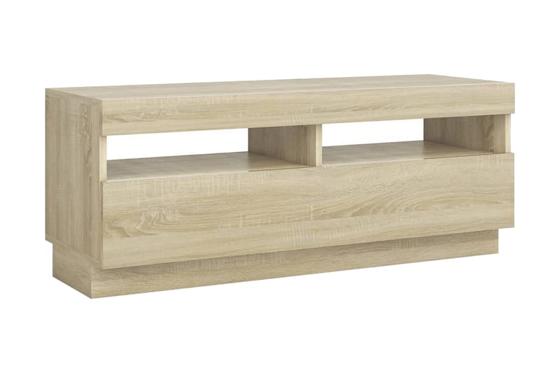 TV-bänk med LED-belysning sonoma-ek 100x35x40 cm - Brun - Möbler - Tv möbel & mediamöbel - TV bänk & mediabänk