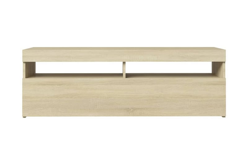TV-bänk med LED-belysning sonoma-ek 120x35x40 cm - Brun - Möbler - Tv möbel & mediamöbel - TV bänk & mediabänk