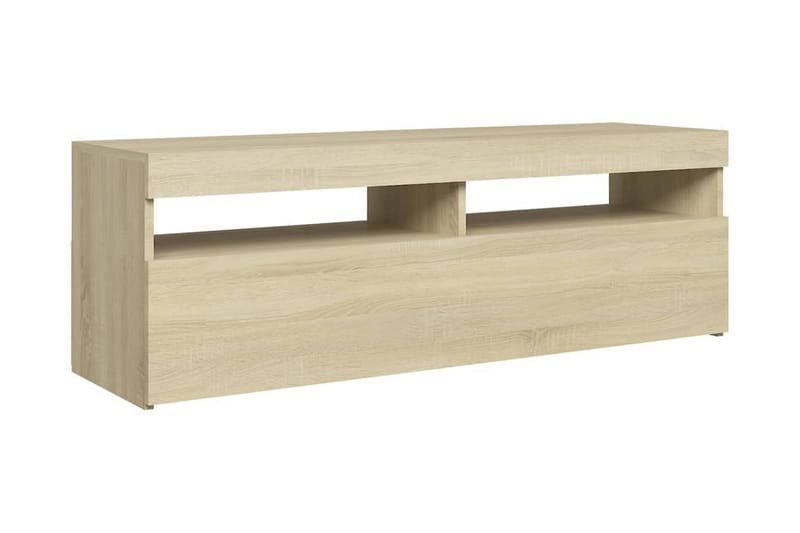 TV-bänk med LED-belysning sonoma-ek 120x35x40 cm - Brun - Möbler - Tv möbel & mediamöbel - TV bänk & mediabänk