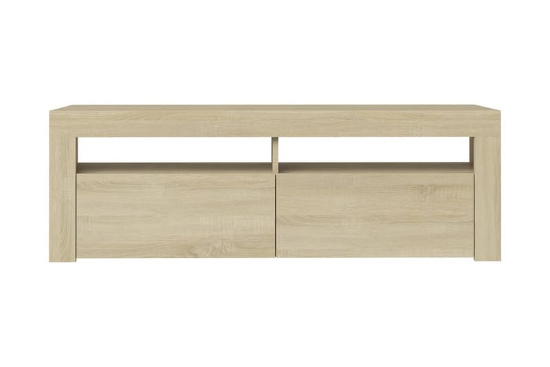 TV-b�änk med LED-belysning sonoma-ek 120x35x40 cm - Brun - Möbler - Tv möbel & mediamöbel - TV bänk & mediabänk