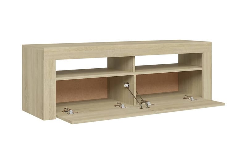 TV-bänk med LED-belysning sonoma-ek 120x35x40 cm - Brun - Möbler - Tv möbel & mediamöbel - TV bänk & mediabänk