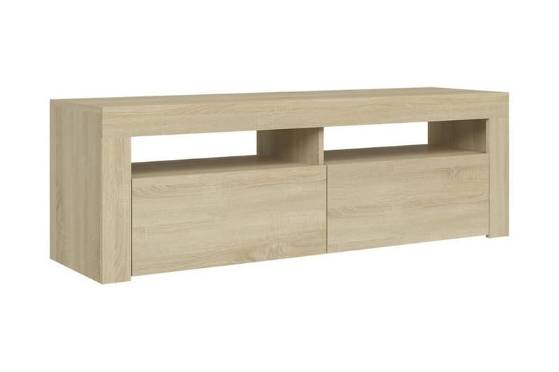 TV-bänk med LED-belysning sonoma-ek 120x35x40 cm - Brun - Möbler - Tv möbel & mediamöbel - TV bänk & mediabänk
