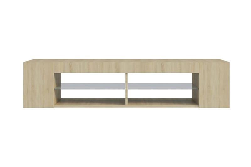 TV-b�änk med LED-belysning sonoma-ek 135x39x30 cm - Brun - Möbler - Tv möbel & mediamöbel - TV bänk & mediabänk
