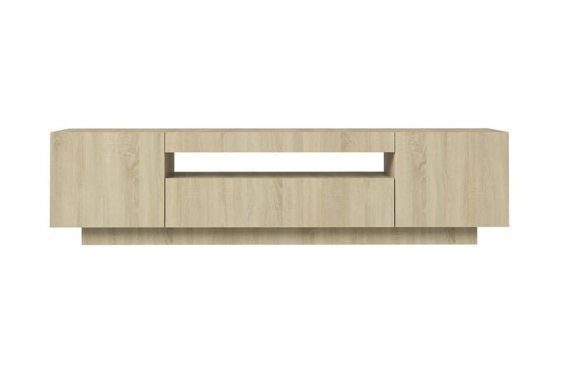 TV-b�änk med LED-belysning sonoma-ek 160x35x40 cm - Brun - Möbler - Tv möbel & mediamöbel - TV bänk & mediabänk