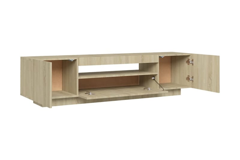 TV-bänk med LED-belysning sonoma-ek 160x35x40 cm - Brun - Möbler - Tv möbel & mediamöbel - TV bänk & mediabänk
