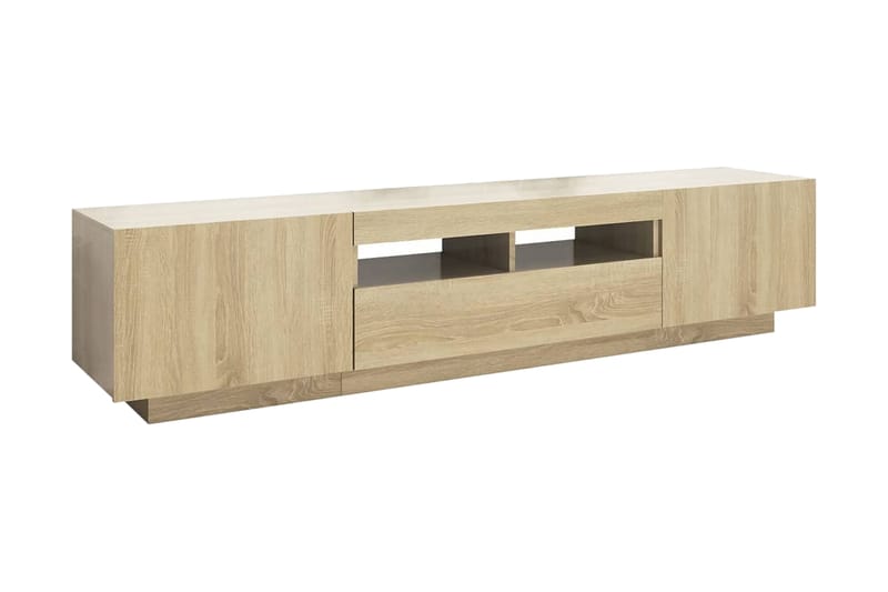 TV-bänk med LED-belysning sonoma-ek 180x35x40 cm - Brun - Möbler - Tv möbel & mediamöbel - TV bänk & mediabänk