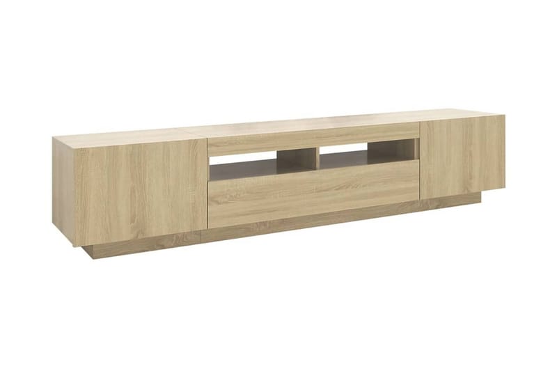 TV-bänk med LED-belysning sonoma-ek 200x35x40 cm - Brun - Möbler - Tv möbel & mediamöbel - TV bänk & mediabänk