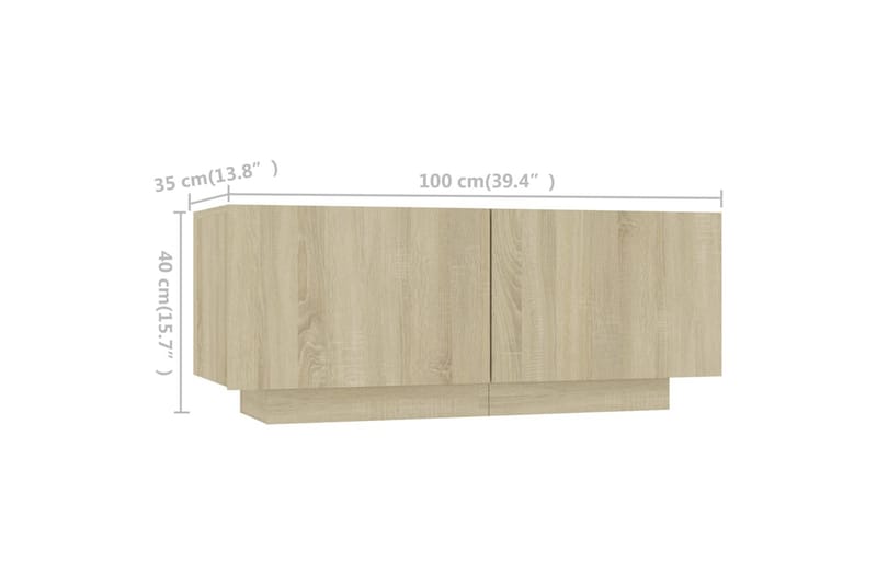 TV-bänk med LED-belysning sonoma-ek 200x35x40 cm - Brun - Möbler - Tv möbel & mediamöbel - TV bänk & mediabänk