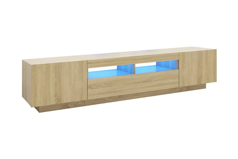 TV-bänk med LED-belysning sonoma-ek 200x35x40 cm - Brun - Möbler - Tv möbel & mediamöbel - TV bänk & mediabänk