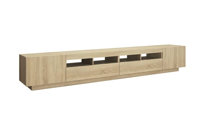 TV-bänk med LED-belysning sonoma-ek 260x35x40 cm - Brun - Möbler - Tv möbel & mediamöbel - TV bänk & mediabänk