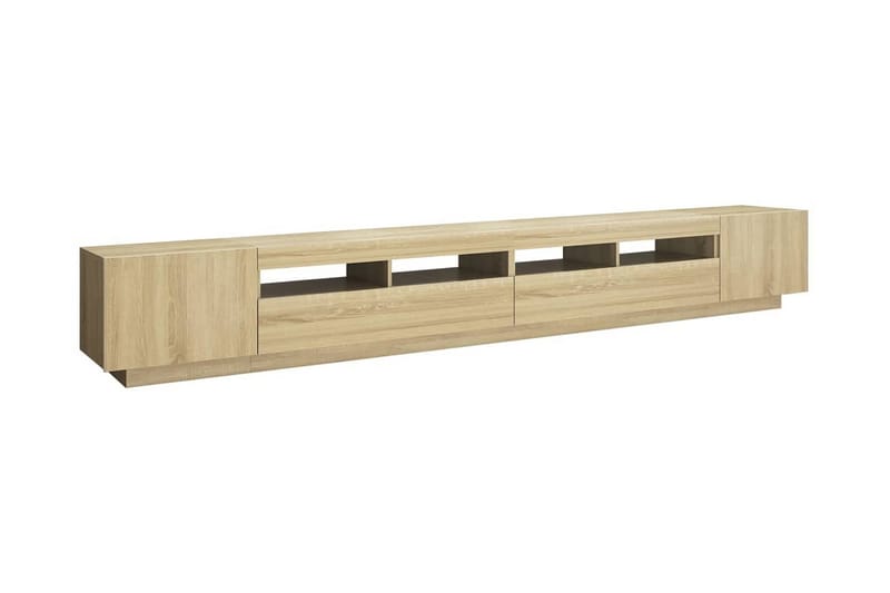 TV-bänk med LED-belysning sonoma-ek 300x35x40 cm - Brun - Möbler - Tv möbel & mediamöbel - TV bänk & mediabänk