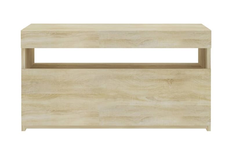 Tv-bänk med LED-belysning sonoma-ek 75x35x40 cm - Brun - Möbler - Tv möbel & mediamöbel - TV bänk & mediabänk