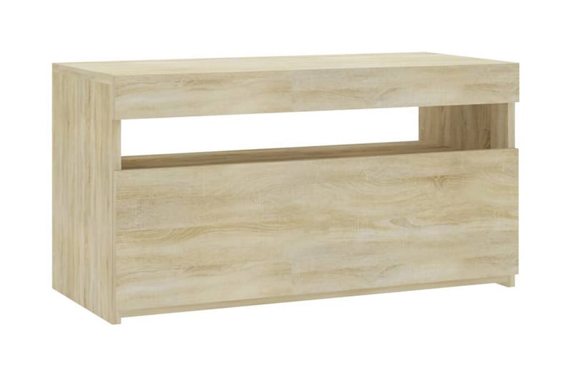 Tv-bänk med LED-belysning sonoma-ek 75x35x40 cm - Brun - Möbler - Tv möbel & mediamöbel - TV bänk & mediabänk